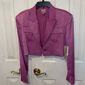 INC International Concepts Jeannie Mai X Women's Cropped Utility Blazer NWT